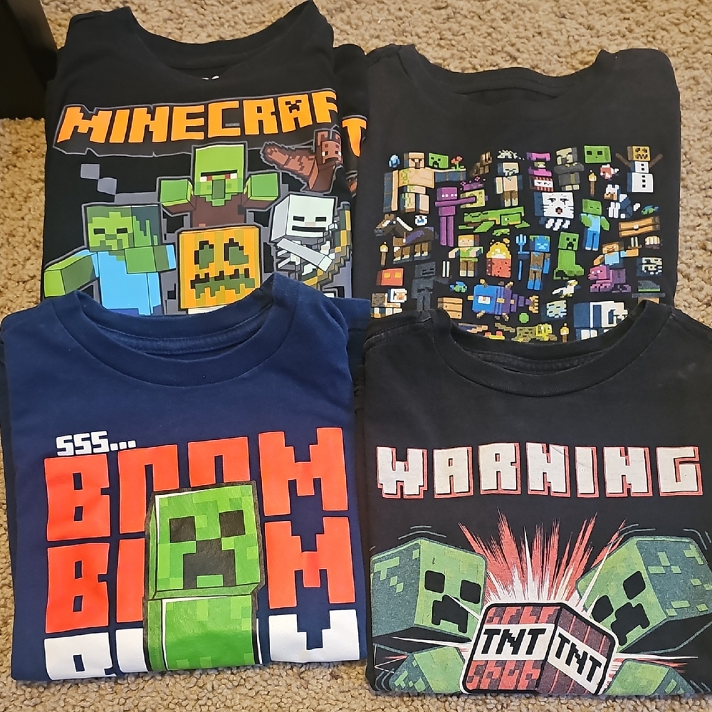 Black and Blue Minecraft Tees Short Sleeve